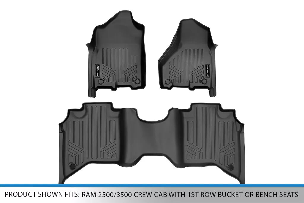 SMARTLINER Custom Floor Mats Liners Set for 2019-2024 Ram 2500/3500 Crew Cab