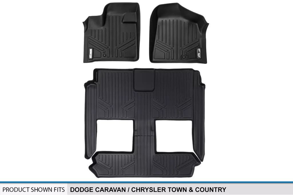 SMARTLINER Floor Mats Liner Set for 2008-2020 Grand Caravan Town & Country