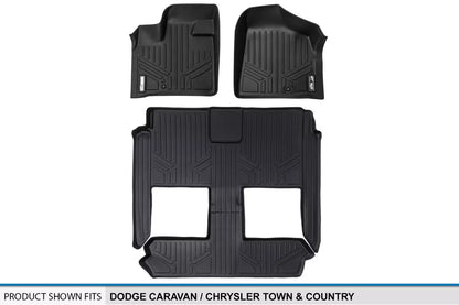 SMARTLINER Floor Mats Liner Set for 2008-2020 Grand Caravan Town & Country