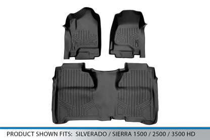 SMARTLINER Floor Mats for 2014-2018 Silverado/Sierra 1500 / 2015-2019 2500/3500 Crew Cab