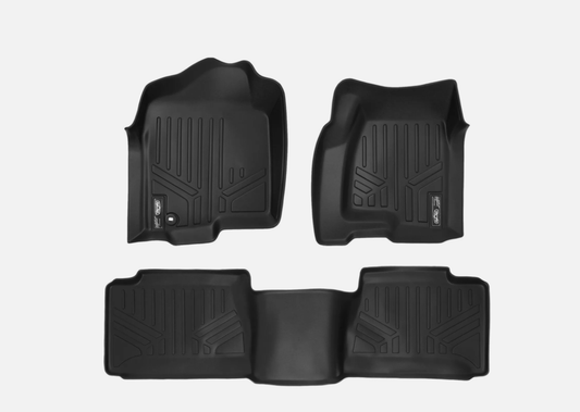 SMARTLINER Custom Fit Floor Mats Black for 2001-2007 Silverado/Sierra Extended Cab