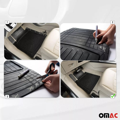 Semi-Custom Fit Floor Mats Liner All Weather for Kia Sorento Black Waterproof 5x