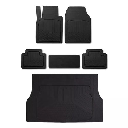 Semi-Custom Fit Floor Mats & Cargo Liner Waterproof for Jeep Rubber Black 6 Pcs