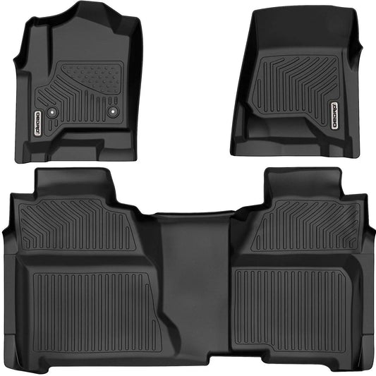 TPE Floor Mats Liners for 2015-2018 Silverado Sierra 1500 2500HD 3500HD Crew Cab