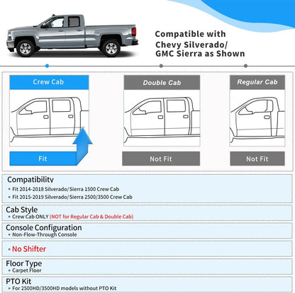 TPE Floor Mats Liners for 2015-2018 Silverado Sierra 1500 2500HD 3500HD Crew Cab