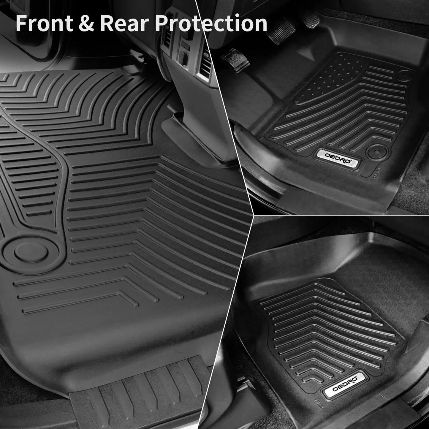 TPE Floor Mats for 2007-2013 Silverado/Sierra 1500 2500/3500 HD Crew Cab 3D Mold