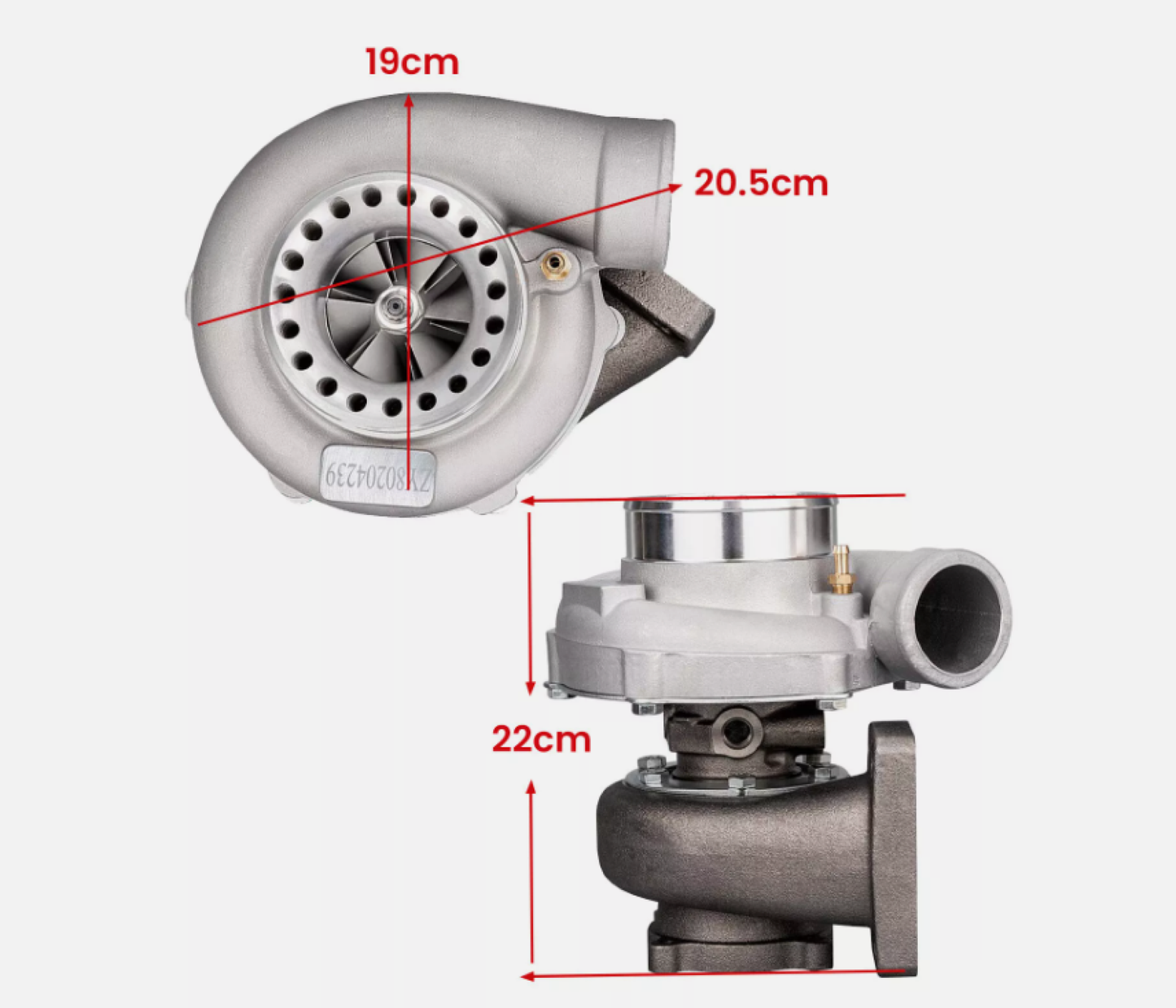 Universal GT35 GT3582 GT3540 T3 Turbocharger AR.70 / AR.63 Float Bearing - 600HP Compressor Upgrade