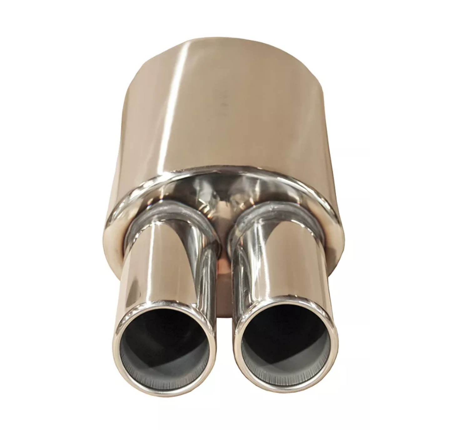 Universal Stainless Steel Dual Tip Performance Sports Exhaust Muffler Back Box # LMO012